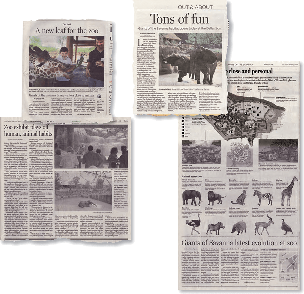 Dallas Zoo - Allyn Media - Giants of the Savanna - Dallas Morning News