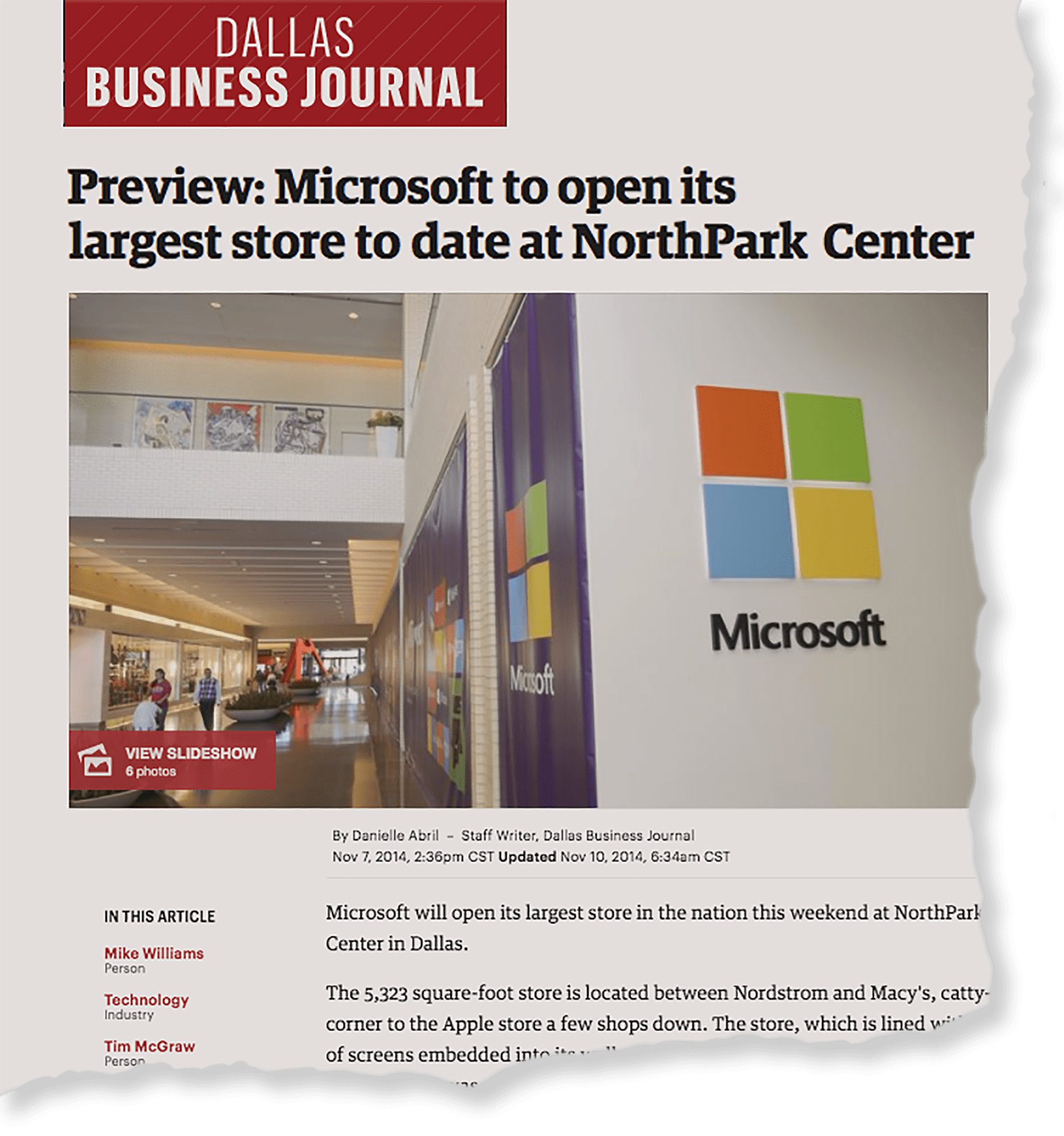 Microsoft grand opening, Allyn Media, Dallas Business Journal